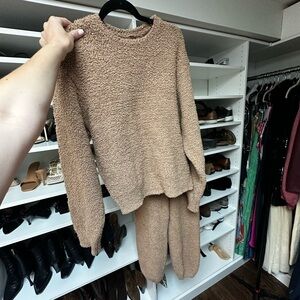 SKIMS Cozy Brown Pajama Set